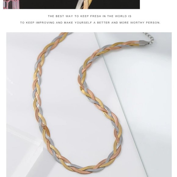 Jewelry - Snake Chain Necklace Stainless Steel Charm Geometric Collar NECKLACE